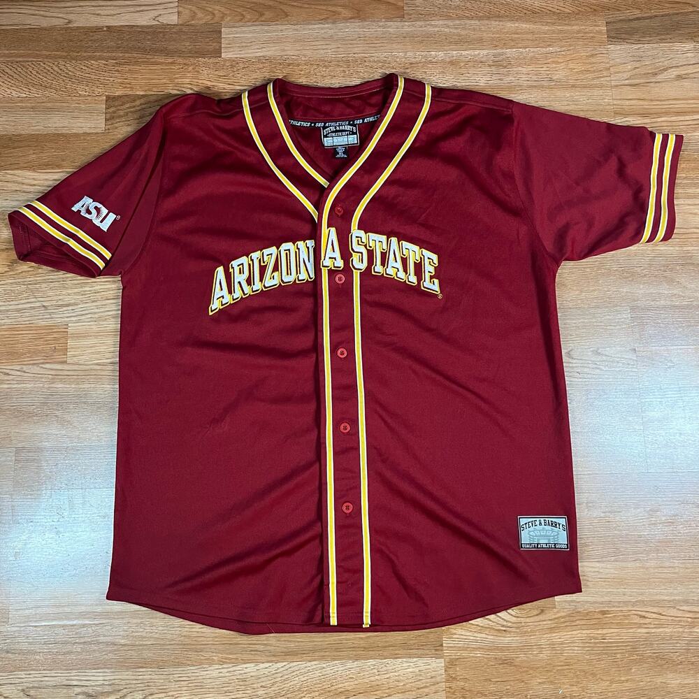 ASU Arizona State Baseball Jersey Steve‎ & Barrys Sun Devils Maroon Size XL
